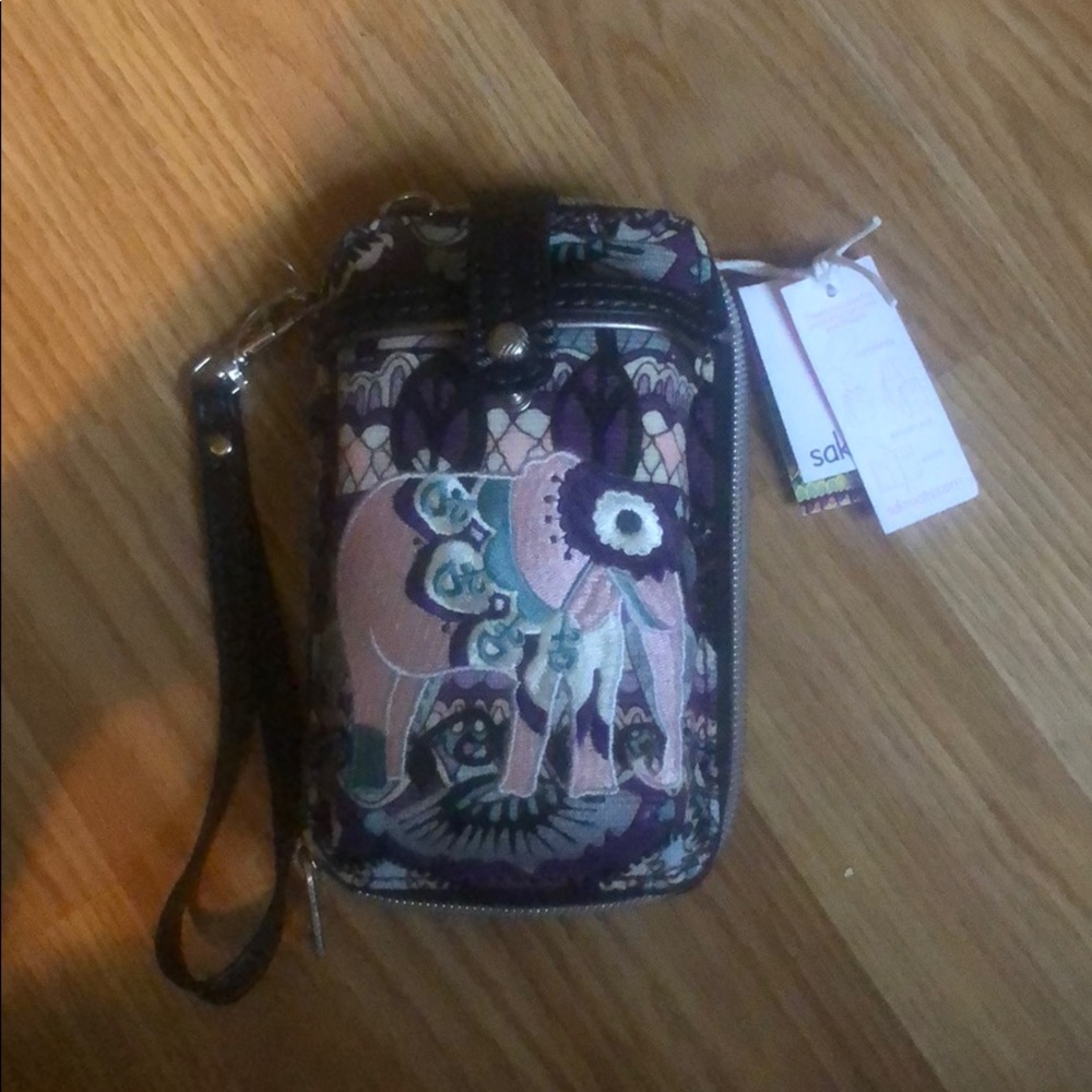 Sakroots elephant Smart phone wristlet